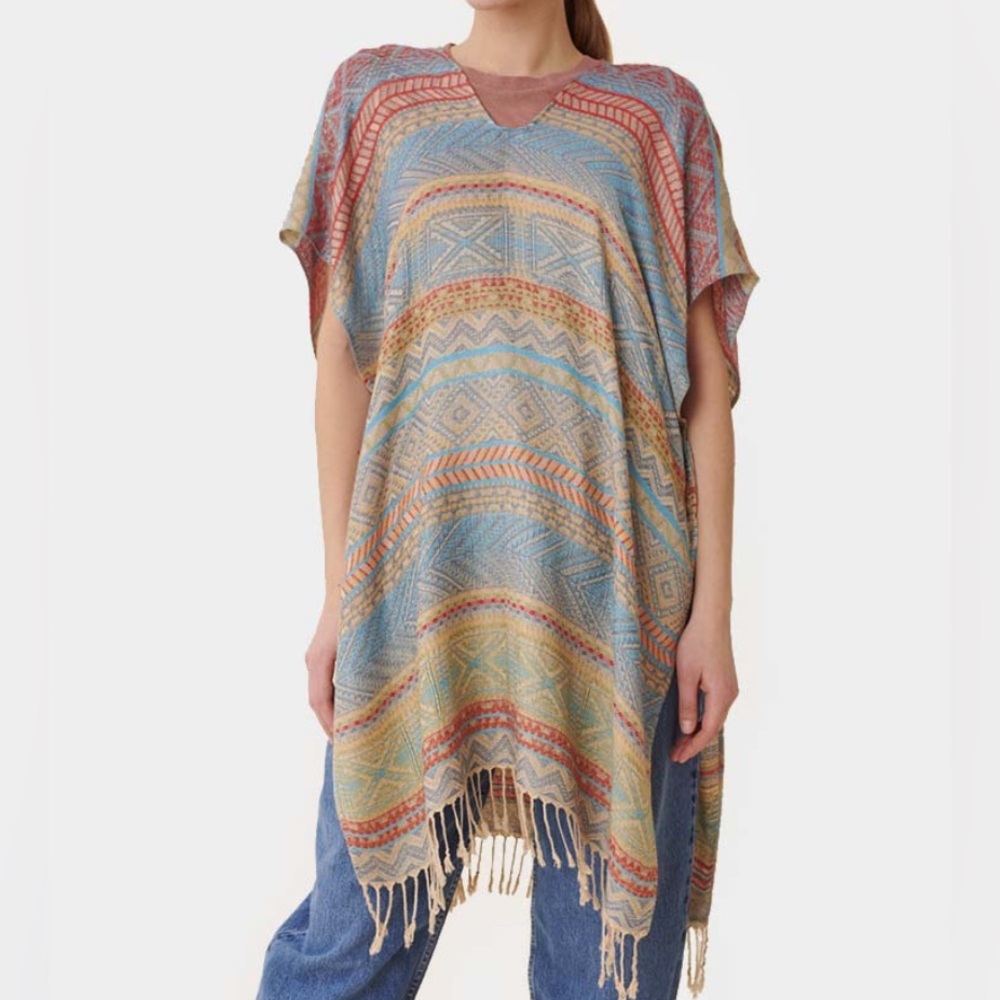 Boho Patterned Poncho